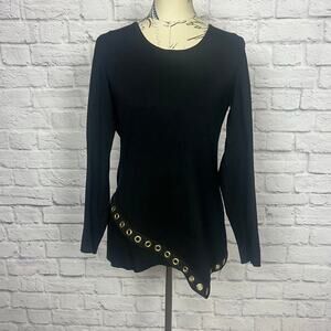 INC Black With Gold Sweater Top